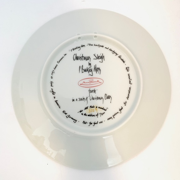 P. Buckley Moss porcelain plates The night before Christmas and Christmas Sleigh - Picture 5 of 8